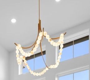 Beaded garland, living room