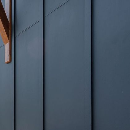 Close-up of Board-and-batten in the finished house