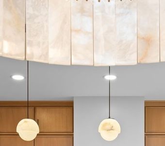 Close-up of Alabaster in the finished house